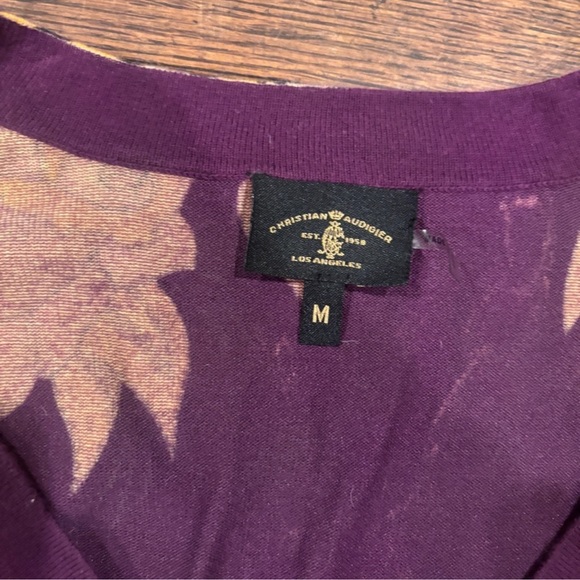 EElegant Purple Graphic Long Sleeve Top - Picture 4 of 6